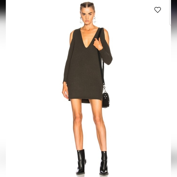 Michelle Mason Women’s Wool Cashmere Blend Cold Shoulder Sweater Dress Sz M - Picture 11 of 12